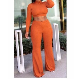 2 piece Crop top Bell bottom Set